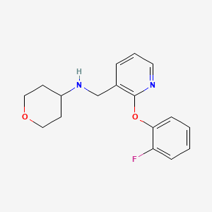 molecular formula C17H19FN2O2 B6082670 N-[[2-(2-fluorophenoxy)pyridin-3-yl]methyl]oxan-4-amine 