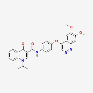 N-[4-(6,7-dimethoxycinnolin-4-yl)oxyphenyl]-4-oxo-1-propan-2-ylquinoline-3-carboxamide