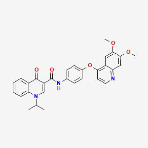 N-[4-(6,7-dimethoxyquinolin-4-yl)oxyphenyl]-4-oxo-1-propan-2-ylquinoline-3-carboxamide