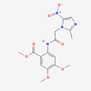 molecular formula C16H18N4O7 B6082975 METHYL 4,5-DIMETHOXY-2-[2-(2-METHYL-5-NITRO-1H-IMIDAZOL-1-YL)ACETAMIDO]BENZOATE 