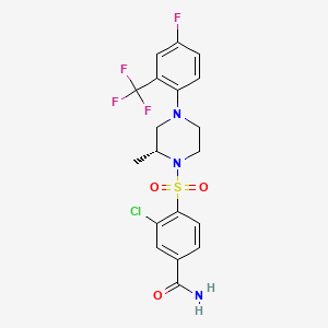 3-chloro-4-({(2R)-4-[4-fluoro-2-(trifluoromethyl)phenyl]-2-methylpiperazin-1-yl}sulfonyl)benzamide