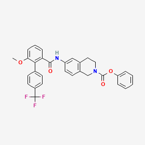 2(1H)-Isoquinolinecarboxylic acid, 3,4-dihydro-6-[[[6-methoxy-4'-(trifluoromethyl)[1,1'-biphenyl]-2-yl]carbonyl]amino]-, phenyl ester