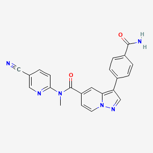 molecular formula C22H16N6O2 B608325 KDU731 CAS No. 1610610-48-4