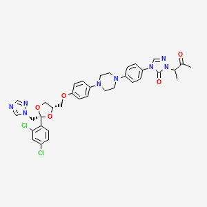 4-(4-{4-[4-({(2R,4S)-2-(2,4-Dichlorophenyl)-2-[(1H-1,2,4-triazol-1-yl)methyl]-1,3-dioxolan-4-yl}methoxy)phenyl]piperazin-1-yl}phenyl)-2-(3-oxobutan-2-yl)-2,4-dihydro-3H-1,2,4-triazol-3-one