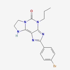5H-Imidazo(2,1-i)purin-5-one, 2-(4-bromophenyl)-1,4,7,8-tetrahydro-4-propyl-