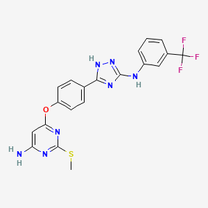 2-(Methylthio)-6-[4-(5-{[3-(trifluoromethyl)phenyl]amino}-4H-1,2,4-triazol-3-yl)-phenoxy]-pyrimidin-4-amine