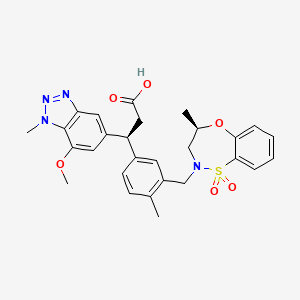 (3s)-3-(7-Methoxy-1-Methyl-1h-Benzo[d][1,2,3]triazol-5-Yl)-3-(4-Methyl-3-(((R)-4-Methyl-1,1-Dioxido-3,4-Dihydro-2h-Benzo[b][1,4,5]oxathiazepin-2-Yl)methyl)phenyl)propanoic Acid