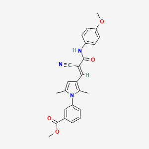 molecular formula C25H23N3O4 B6083414 methyl 3-[3-[(E)-2-cyano-3-(4-methoxyanilino)-3-oxoprop-1-enyl]-2,5-dimethylpyrrol-1-yl]benzoate 