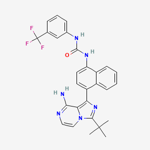 1-(4-(8-Amino-3-(tert-butyl)imidazo[1,5-a]pyrazin-1-yl)naphthalen-1-yl)-3-(3-(trifluoromethyl)phenyl)urea