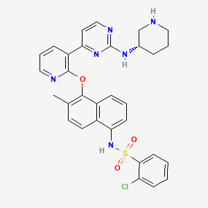 (S)-2-Chloro-N-(6-methyl-5-((3-(2-(piperidin-3-ylamino)pyrimidin-4-yl)pyridin-2-yl)oxy)naphthalen-1-yl)benzenesulfonamide