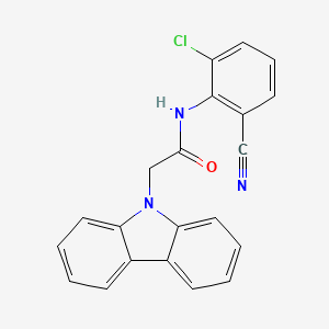 2-carbazol-9-yl-N-(2-chloranyl-6-cyano-phenyl)ethanamide