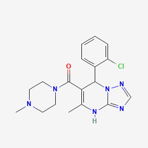 molecular formula C18H21ClN6O B6083577 [7-(2-Chlorophenyl)-5-methyl-4,7-dihydro[1,2,4]triazolo[1,5-a]pyrimidin-6-yl](4-methylpiperazino)methanone 