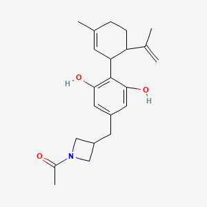 1-[3-[[3,5-Dihydroxy-4-(3-methyl-6-prop-1-en-2-ylcyclohex-2-en-1-yl)phenyl]methyl]azetidin-1-yl]ethanone
