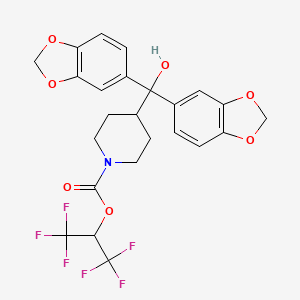 1,1,1,3,3,3-Hexafluoropropan-2-yl 4-[bis(1,3-benzodioxol-5-yl)-hydroxymethyl]piperidine-1-carboxylate