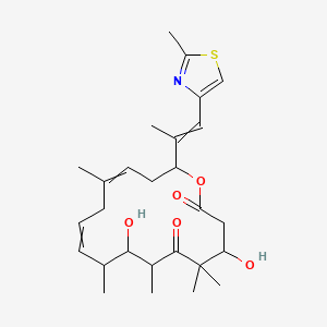 molecular formula C27H39NO5S B608367 4,8-二羟基-5,5,7,9,13-五甲基-16-[1-(2-甲基-1,3-噻唑-4-基)丙-1-烯-2-基]-1-氧杂环十六烷-10,13-二烯-2,6-二酮 CAS No. 1032119-44-0