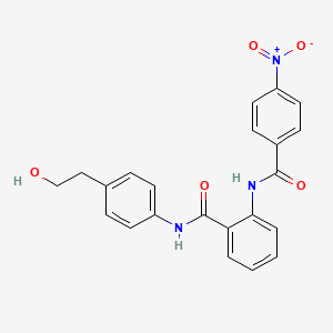 molecular formula C22H19N3O5 B608385 N-[4-(2-hydroxyethyl)phenyl]-2-[(4-nitrobenzoyl)amino]benzamide CAS No. 1253452-78-6