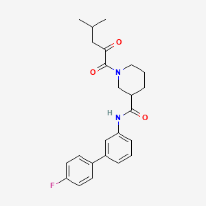 molecular formula C24H27FN2O3 B6083876 N-[3-(4-fluorophenyl)phenyl]-1-(4-methyl-2-oxopentanoyl)piperidine-3-carboxamide 