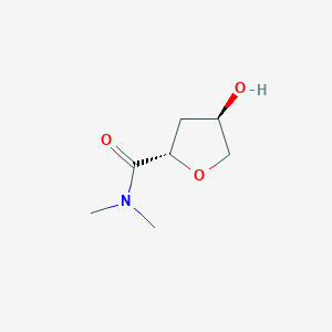 molecular formula C7H13NO3 B060839 (2S,4R)-4-hydroxy-N,N-dimethyloxolane-2-carboxamide CAS No. 160637-25-2