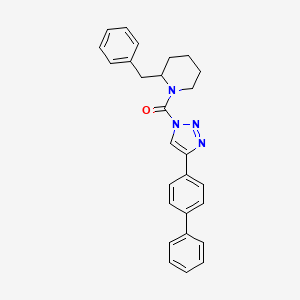 molecular formula C27H26N4O B608393 Methanone, (4-[1,1'-biphenyl]-4-yl-1H-1,2,3-triazol-1-yl)[2-(phenylMethyl)-1-piperidinyl]- CAS No. 1402612-55-8