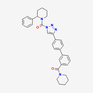 molecular formula C32H33N5O2 B608395 [3-[4-[1-(2-Phenylpiperidine-1-carbonyl)triazol-4-yl]phenyl]phenyl]-piperidin-1-ylmethanone CAS No. 1472640-86-0
