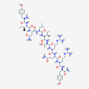 molecular formula C61H99N19O15 B060840 H-D-Tyr-Ile-Asn-Leu-Ile-D-Thr-Arg-Gln-Arg-D-Tyr-NH2 CAS No. 163887-48-7