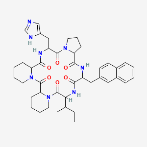 Cyclo(prolyl-naphthylalanyl-isoleucyl-pipecolyl-pipecolyl-histidyl)