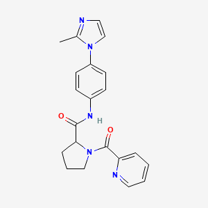 molecular formula C21H21N5O2 B6084294 N-[4-(2-methylimidazol-1-yl)phenyl]-1-(pyridine-2-carbonyl)pyrrolidine-2-carboxamide 