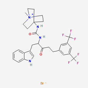 1-[5-[3,5-bis(trifluoromethyl)phenyl]-1-(1H-indol-3-yl)-3-oxopentan-2-yl]-3-(1-methyl-1-azoniabicyclo[2.2.2]octan-4-yl)urea;bromide