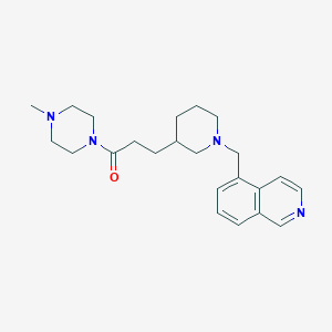 molecular formula C23H32N4O B6084428 3-[1-(Isoquinolin-5-ylmethyl)piperidin-3-yl]-1-(4-methylpiperazin-1-yl)propan-1-one 