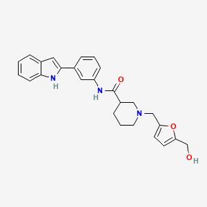 molecular formula C26H27N3O3 B6084501 1-[[5-(hydroxymethyl)furan-2-yl]methyl]-N-[3-(1H-indol-2-yl)phenyl]piperidine-3-carboxamide 