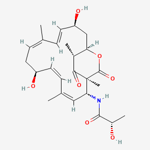molecular formula C25H35NO7 B608453 (2S)-N-[(1S,2R,3Z,5Z,7S,9Z,11Z,13S,15R,19R)-7,13-dihydroxy-1,4,10,19-tetramethyl-17,18-dioxo-16-oxabicyclo[13.2.2]nonadeca-3,5,9,11-tetraen-2-yl]-2-hydroxypropanamide CAS No. 23498-37-5