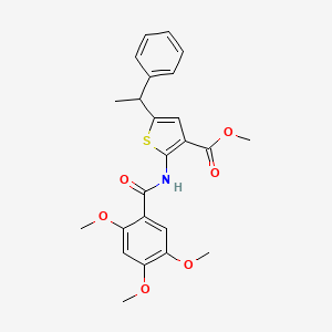 molecular formula C24H25NO6S B6084565 Methyl 5-(1-phenylethyl)-2-{[(2,4,5-trimethoxyphenyl)carbonyl]amino}thiophene-3-carboxylate 