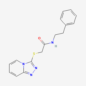 molecular formula C16H16N4OS B6084618 N-(2-phenylethyl)-2-{[1,2,4]triazolo[4,3-a]pyridin-3-ylsulfanyl}acetamide 