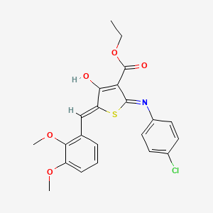 molecular formula C22H20ClNO5S B6084628 Ethyl (5Z)-2-[(4-chlorophenyl)amino]-5-[(2,3-dimethoxyphenyl)methylidene]-4-oxo-4,5-dihydrothiophene-3-carboxylate 