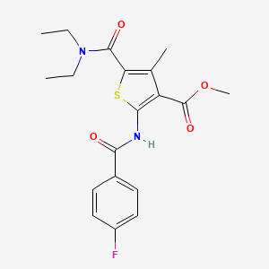 molecular formula C19H21FN2O4S B6084681 METHYL 5-(DIETHYLCARBAMOYL)-2-(4-FLUOROBENZAMIDO)-4-METHYLTHIOPHENE-3-CARBOXYLATE 
