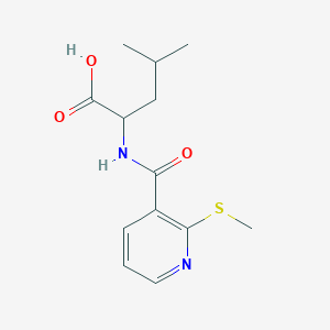 molecular formula C13H18N2O3S B060847 4-Methyl-2-({[2-(methylthio)pyridin-3-yl]carbonyl}amino)pentanoic acid CAS No. 175201-69-1