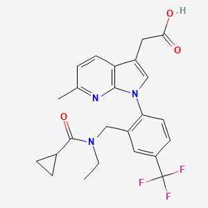 molecular formula C24H24F3N3O3 B608470 1-[2-[[(cyclopropylcarbonyl)ethylamino]methyl]-4-(trifluoromethyl)phenyl]-6-methyl-1H-pyrrolo[2,3-b]pyridine-3-aceticacid 