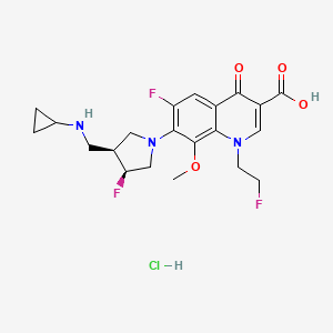 molecular formula C21H25ClF3N3O4 B608475 Lascufloxacin Hydrochloride CAS No. 1433857-09-0