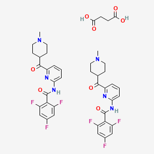 molecular formula C42H42F6N6O8 B608476 Lasmiditan succinate CAS No. 439239-92-6