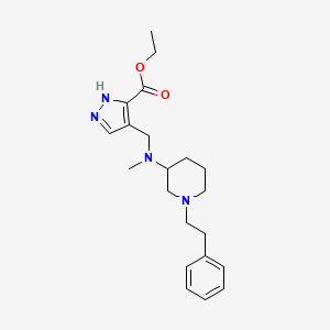 molecular formula C21H30N4O2 B6084780 ethyl 4-[[methyl-[1-(2-phenylethyl)piperidin-3-yl]amino]methyl]-1H-pyrazole-5-carboxylate 