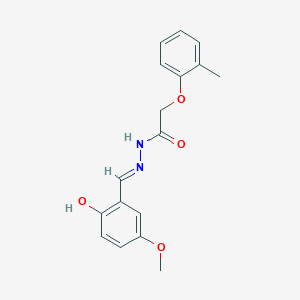 molecular formula C17H18N2O4 B6084819 N-[(E)-(2-hydroxy-5-methoxyphenyl)methylideneamino]-2-(2-methylphenoxy)acetamide 