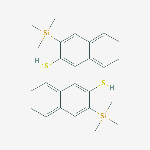 molecular formula C26H30S2Si2 B060849 3,3'-Bis(trimethylsilyl)[1,1'-binaphthalene]-2,2'-dithiol CAS No. 190841-58-8