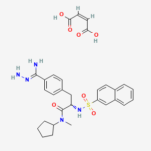 molecular formula C30H35N5O7S B608490 Benzenecarboximidic acid, 4-((2S)-3-(cyclopentylmethylamino)-2-((2-naphthalenylsulfonyl)amino)-3-oxopropyl)-, hydrazide, (2Z)-2-butenedioate (1:1) CAS No. 911683-33-5