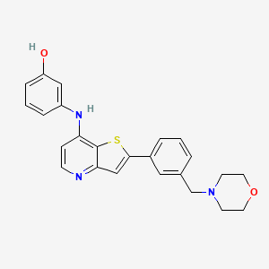 3-(2-(3-(Morpholinomethyl)phenyl)thieno[3,2-b]pyridin-7-ylamino)phenol