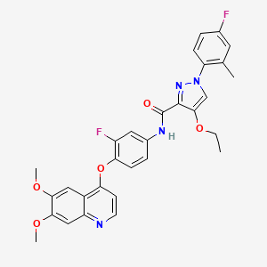 N-[4-(6,7-dimethoxyquinolin-4-yl)oxy-3-fluorophenyl]-4-ethoxy-1-(4-fluoro-2-methylphenyl)pyrazole-3-carboxamide