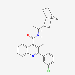 molecular formula C26H27ClN2O B6084994 N-[1-(bicyclo[2.2.1]hept-2-yl)ethyl]-2-(3-chlorophenyl)-3-methylquinoline-4-carboxamide 