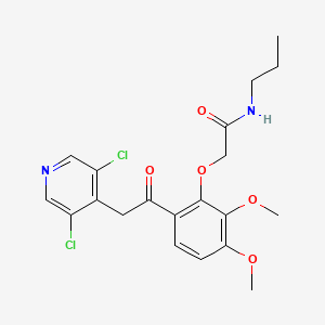 N-Propyl-2-(2-((3,5-dichloro-4-pyridyl)acetyl)-5,6-dimethoxyphenoxy)acetamide