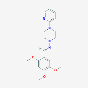 molecular formula C19H24N4O3 B6085213 N-(4-pyridin-2-ylpiperazin-1-yl)-1-(2,4,5-trimethoxyphenyl)methanimine 