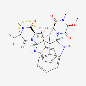 molecular formula C32H32N6O7S4 B608525 Leptosin J CAS No. 160550-15-2