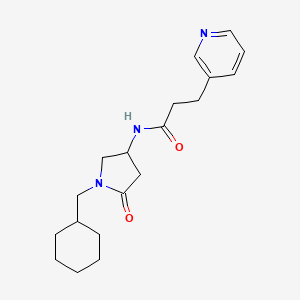 molecular formula C19H27N3O2 B6085291 N-[1-(cyclohexylmethyl)-5-oxopyrrolidin-3-yl]-3-pyridin-3-ylpropanamide 
